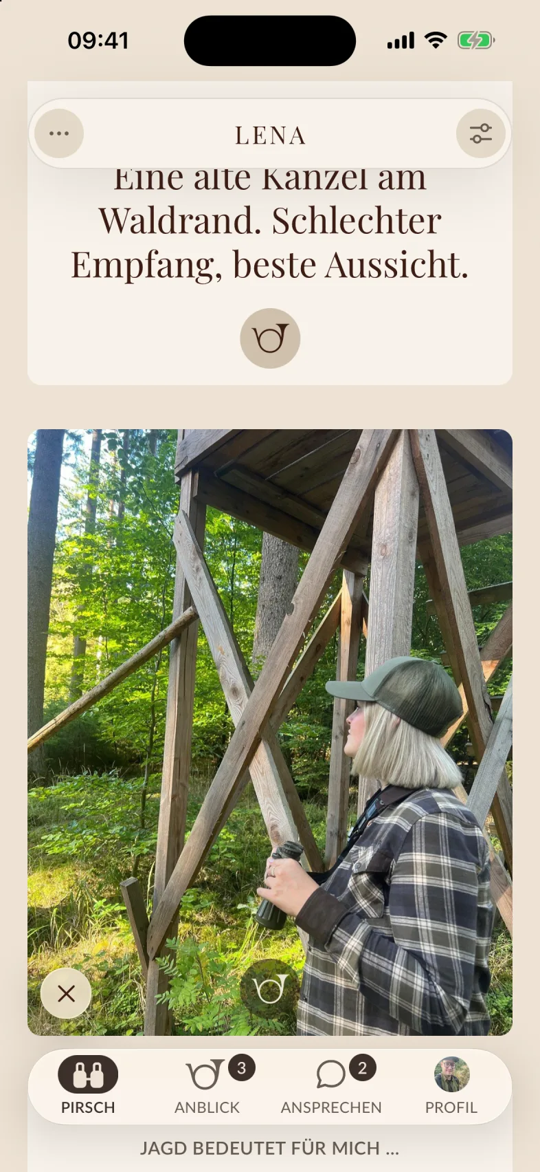 Die App in der hellen Ansicht: eine Antwort auf eine Frage im Feed